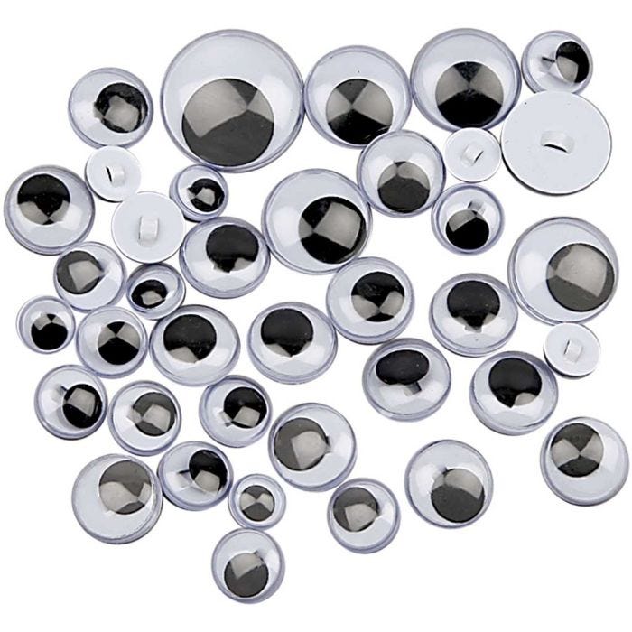 Rulleøjne, til påsyning, diam. 8-20 mm, 24 ass./ 1 pk.