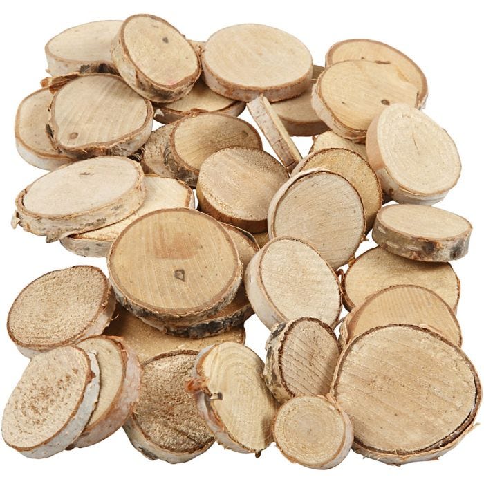 Træmix, diam. 25-45 mm, tykkelse 7 mm, 600 g/ 1 pk.