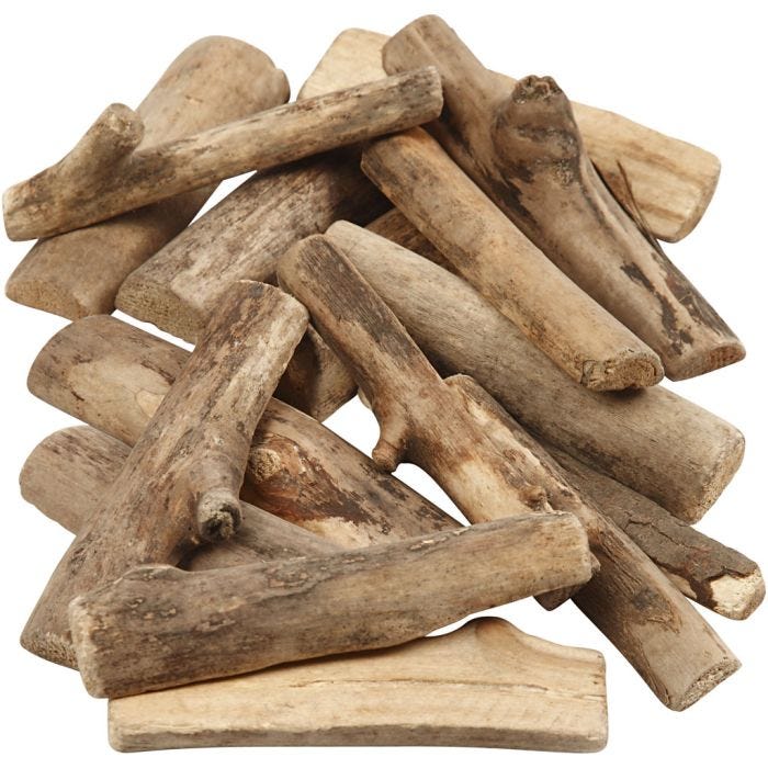 Træmix, L: 6-14 cm, tykkelse 15 mm, 610 g/ 1 pk.