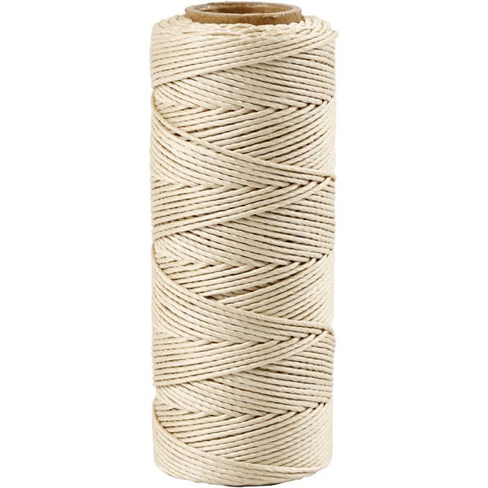 Bambussnor, tykkelse 1 mm, råhvid, 65 m/ 1 rl.