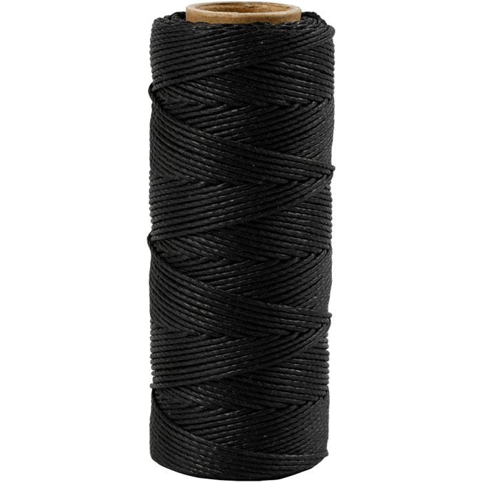 Bambussnor, tykkelse 1 mm, sort, 65 m/ 1 rl.