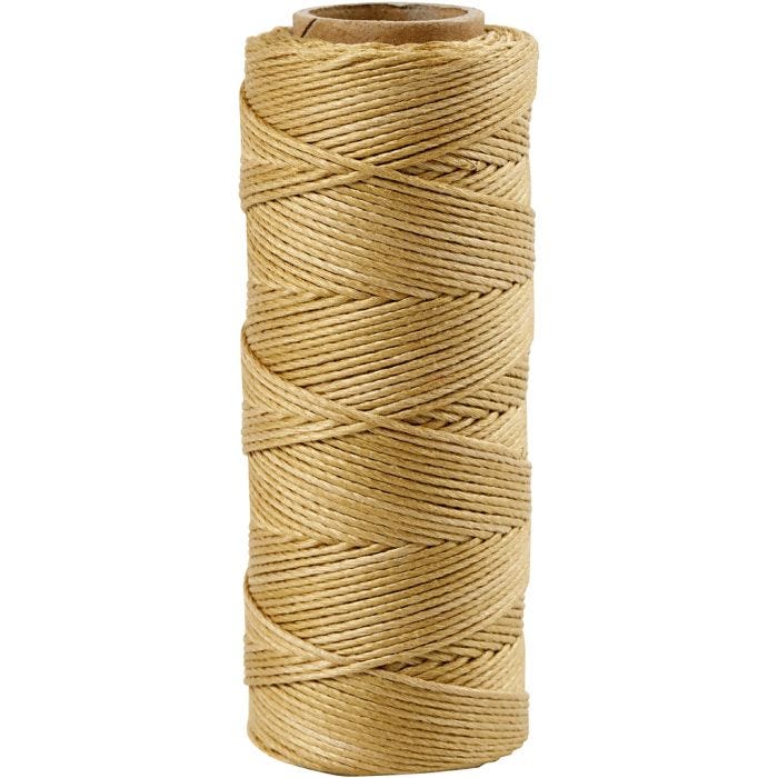 Bambussnor, tykkelse 1 mm, guld, 65 m/ 1 rl.