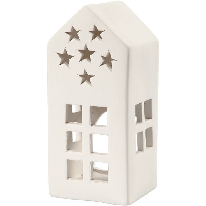 Fyrfadsstage, H: 16 cm, str. 7x7 cm, hvid, 8stk./ 1 pk.