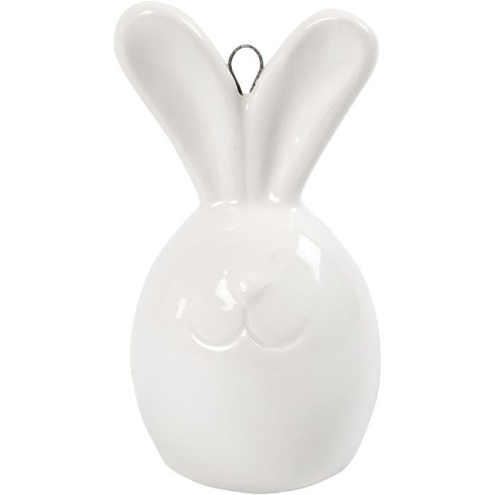 Hare, H: 6,7 cm, diam. 3,6 cm, hvid, 3stk./ 1 pk.