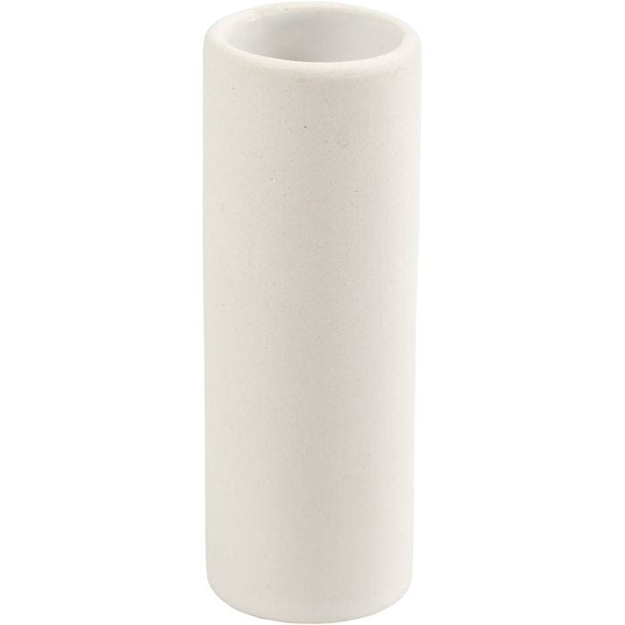 Vase, H: 11 cm, diam. 4 cm, hvid, 1 stk.