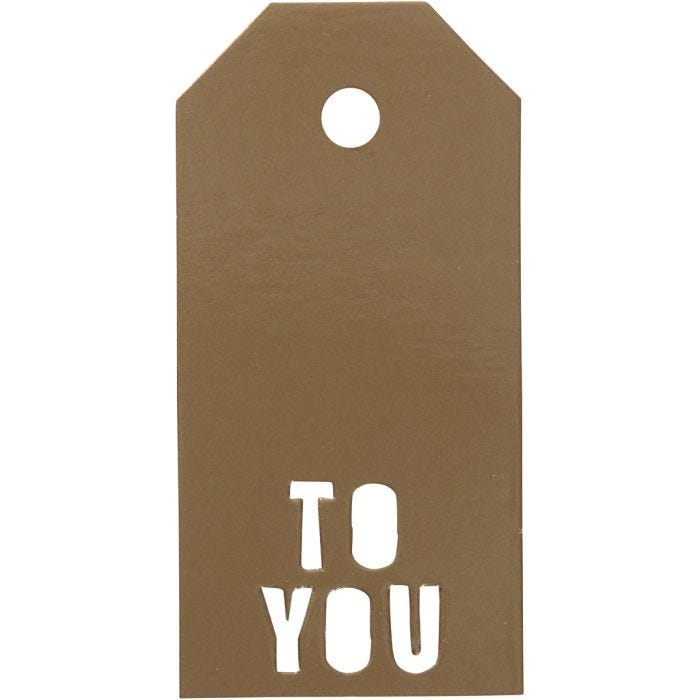 Manilamærker, TO YOU, str. 5x10 cm, 300 g, guld, 15 stk./ 1 pk.