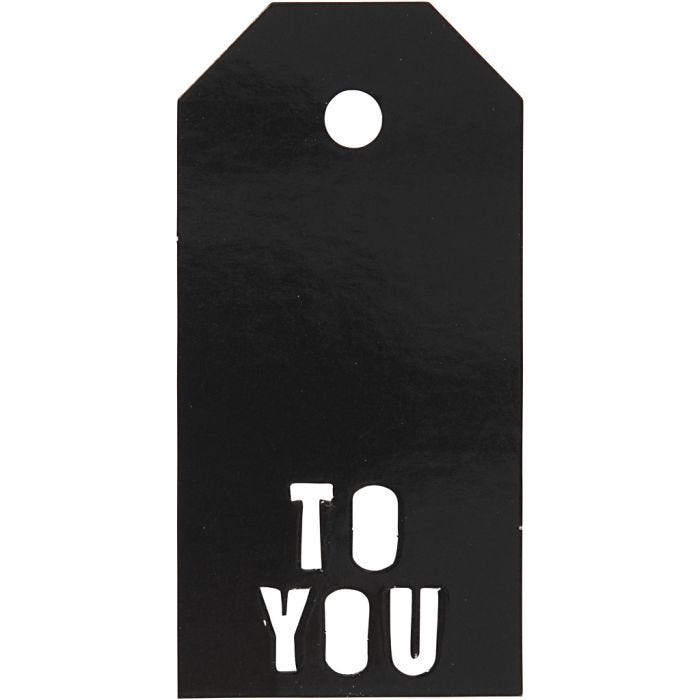 Manilamærker, TO YOU, str. 5x10 cm, 300 g, sort, 15 stk./ 1 pk.