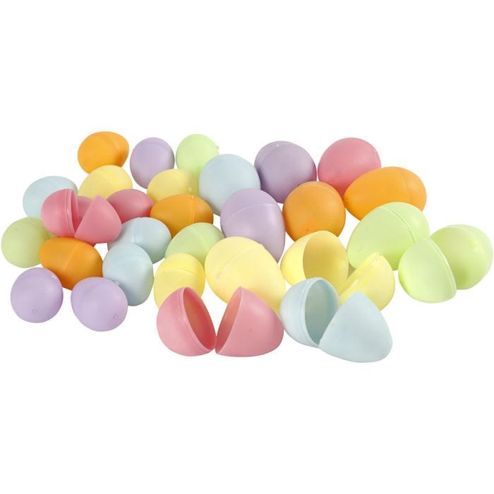 Æg, H: 4,5+6 cm, diam. 3+4 cm, pastelfarver, 720 stk./ 1 pk.