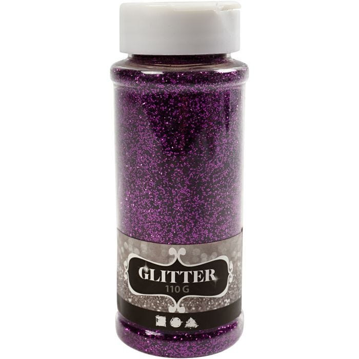 Glitter, lilla, 110 g/ 1 ds.