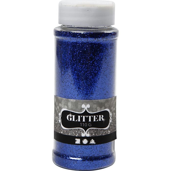 Glitter, blå, 110 g/ 1 ds.