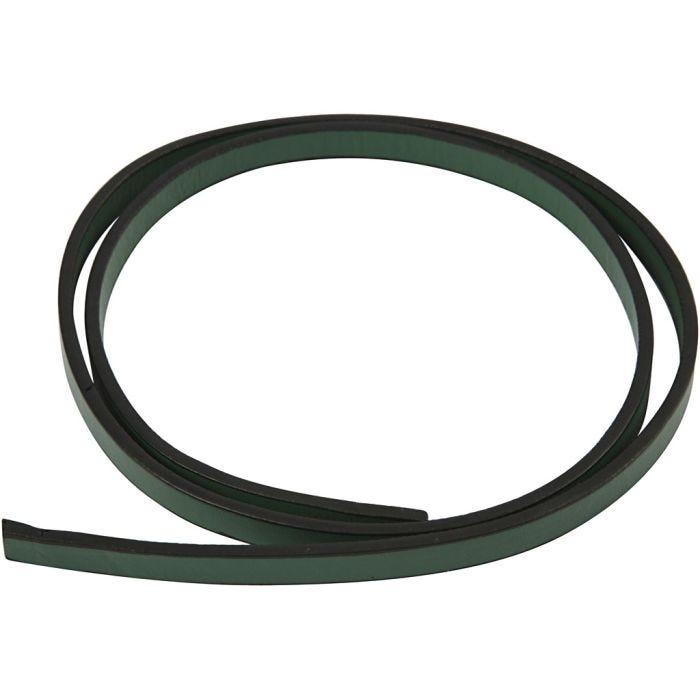 Imiteret Læderbånd, B: 10 mm, tykkelse 3 mm, grøn, 1 m/ 1 pk.