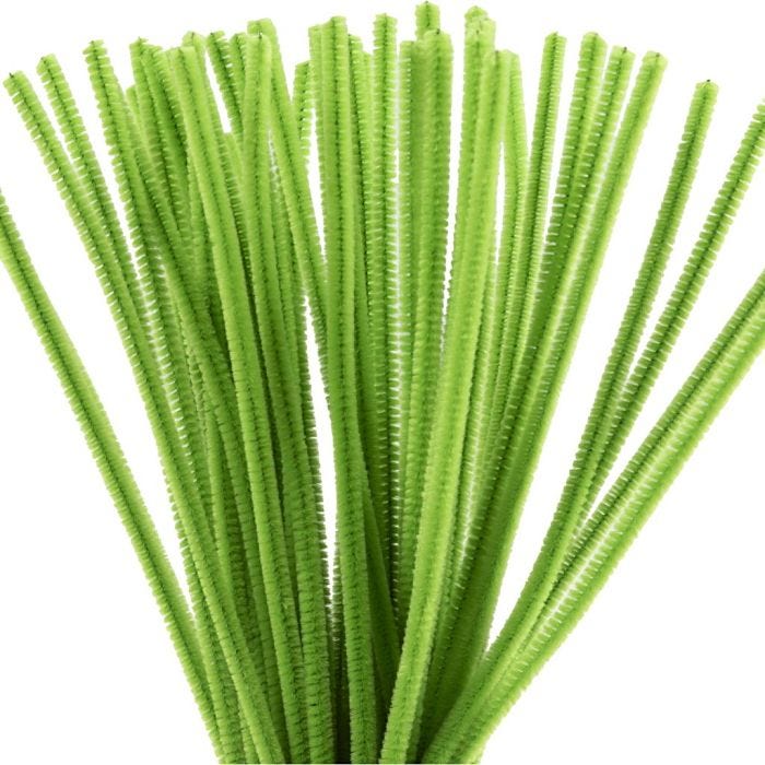 Chenille, L: 30 cm, tykkelse 6 mm, løvgrøn, 50 stk./ 1 pk.