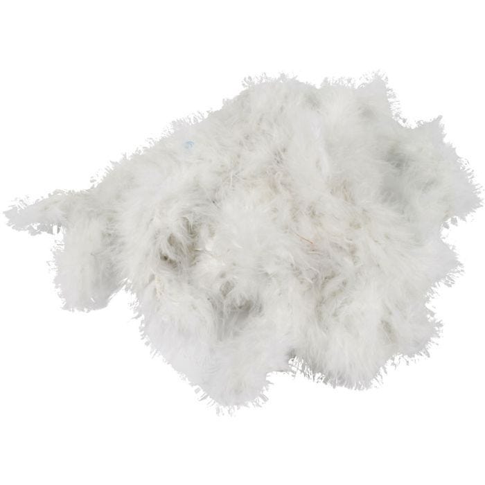 Fjerboa, B: 20-30 mm, hvid, 10 m/ 1 pk.
