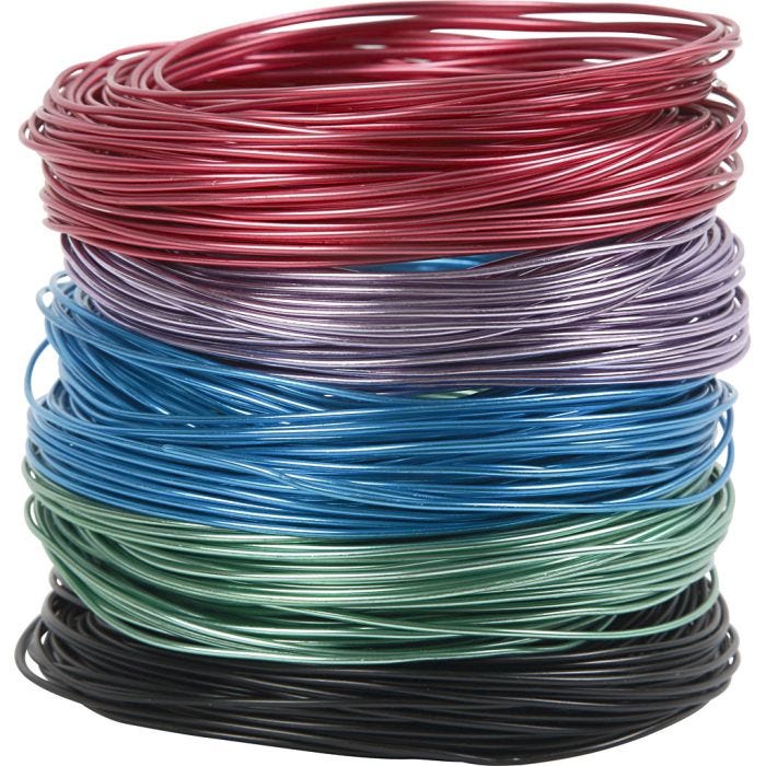 Bonzaitråd, tykkelse 1,5 mm, ass. farver, 5x20 m/ 1 pk.