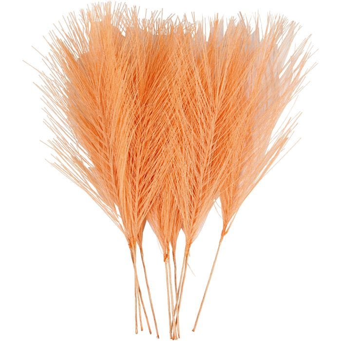 Kunstige fjer, L: 15 cm, B: 8 cm, orange, 10 stk./ 1 pk.