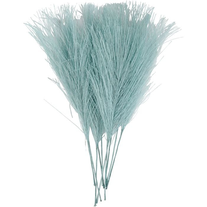 Kunstige fjer, L: 15 cm, B: 8 cm, turkis, 10 stk./ 1 pk.