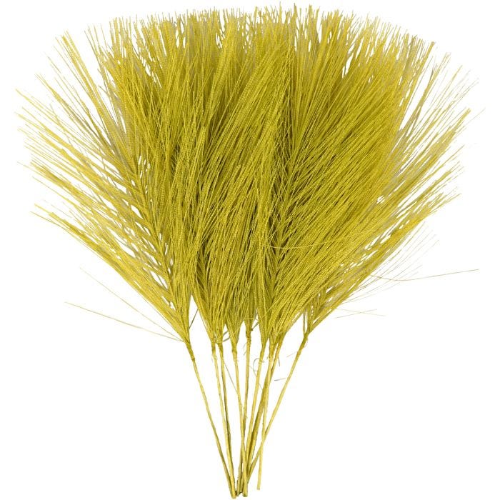 Kunstige fjer, L: 15 cm, B: 8 cm, grøn, 10 stk./ 1 pk.