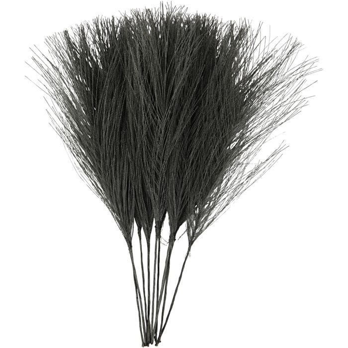 Kunstige fjer, L: 15 cm, B: 8 cm, sort, 10 stk./ 1 pk.