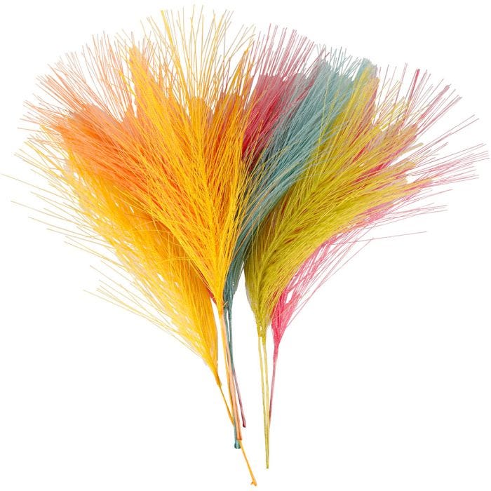 Kunstige fjer, 15 cm, 8 cm, ass. farver, 10stk./ 1 pk.