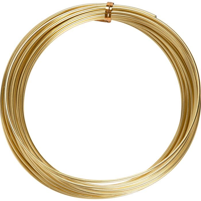 Bonzaitråd, rund, tykkelse 2 mm, guld, 10 m/ 1 rl.