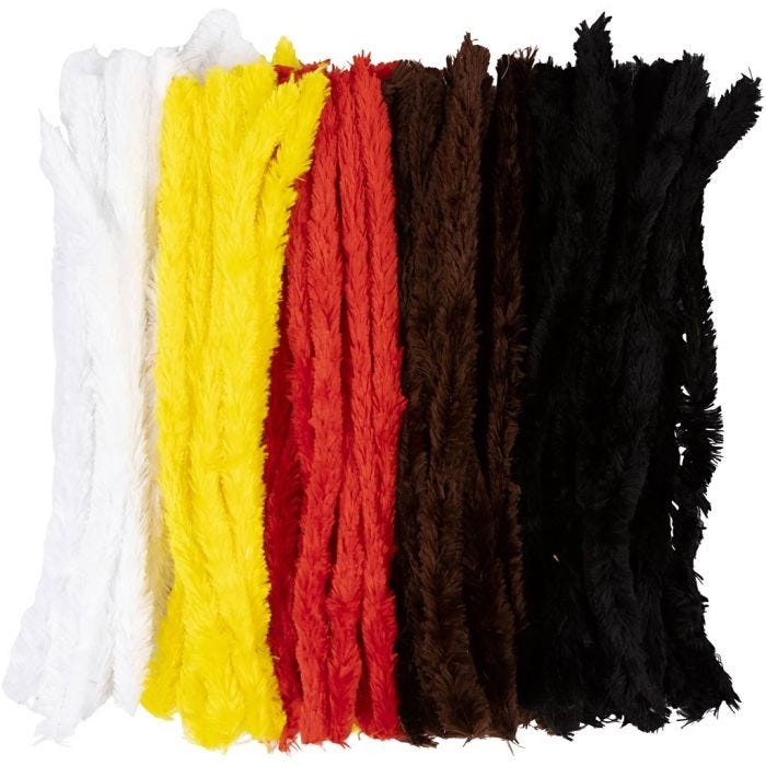Chenille, L: 40 cm, ass. farver, 96 stk./ 1 pk.