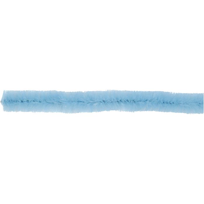 Chenille, L: 30 cm, tykkelse 15 mm, blå, 15 stk./ 1 pk.