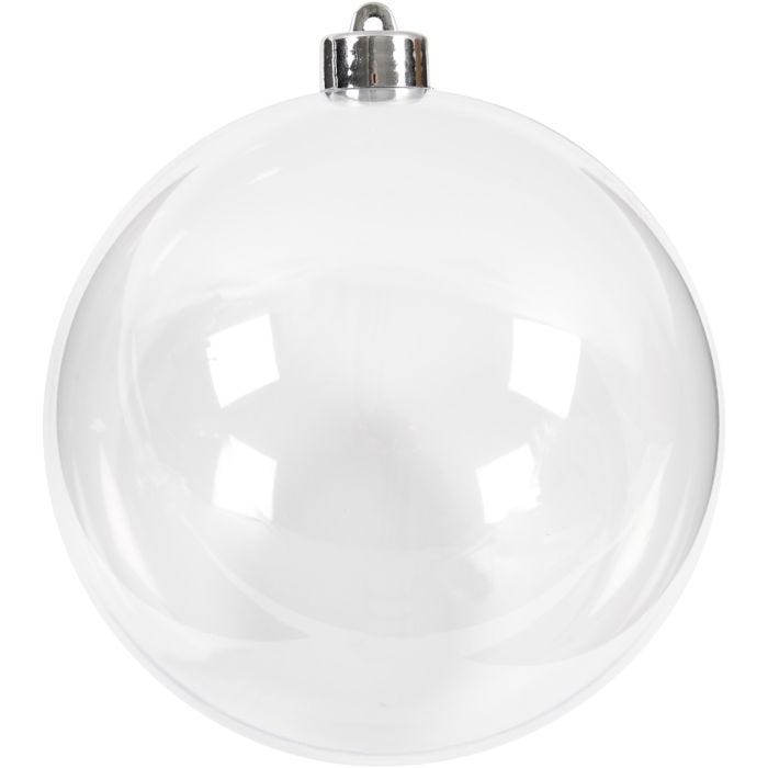 Deko-kugle, 13,6 cm, transparent, 1 stk.