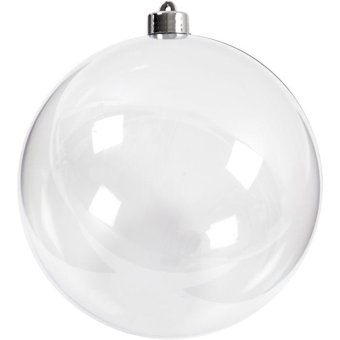 Deko-kugle, 15,6 cm, transparent, 1 stk.