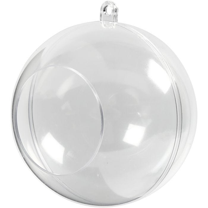 Dekorationskugle med hul, diam. 8 cm, hulstr. 4,5 cm, 5 stk./ 1 pk.