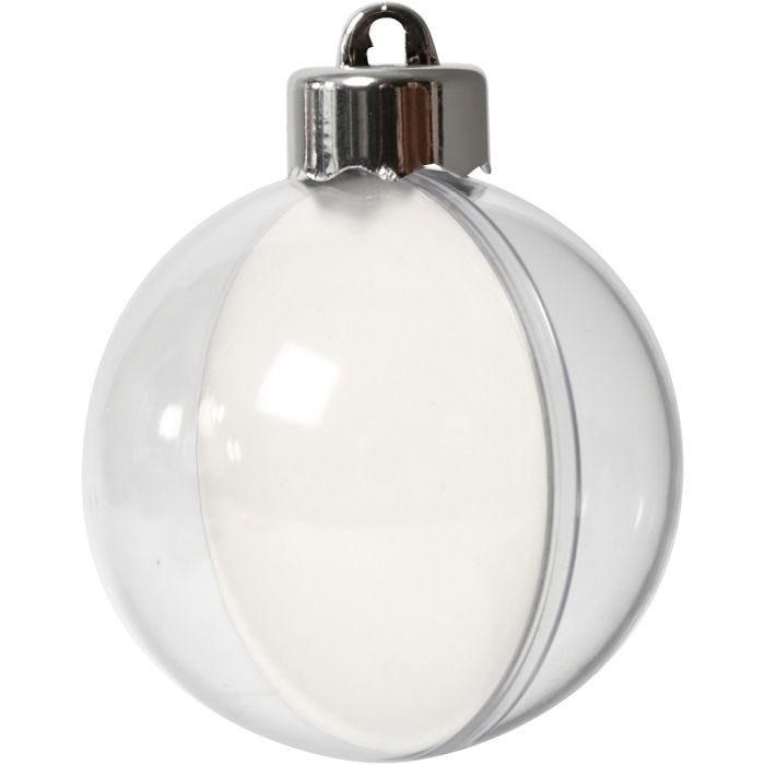 Deko-kugle, diam. 6 cm, transparent, 8 stk./ 1 pk.