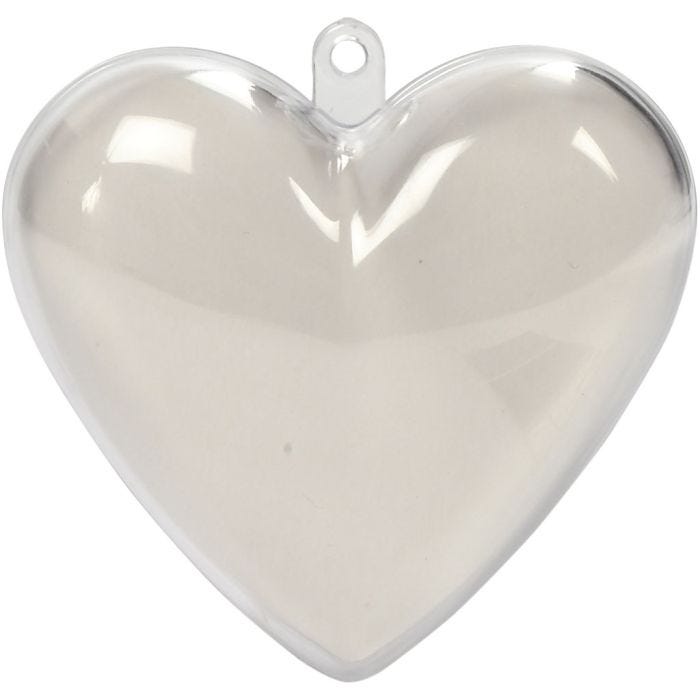 Deko-hjerte, H: 6,5 cm, transparent, 10 stk./ 1 pk.