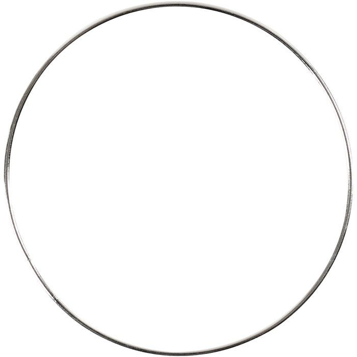 Metalring, diam. 7 cm, tykkelse 1,5 mm, sølv, 10 stk./ 1 pk.