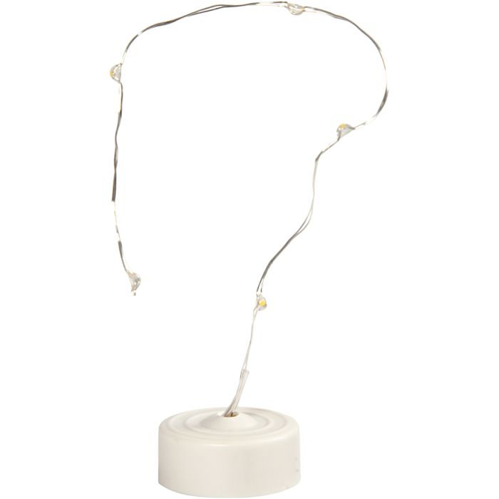 LED lyskæde, L: 27 cm, sølv, 1 stk.