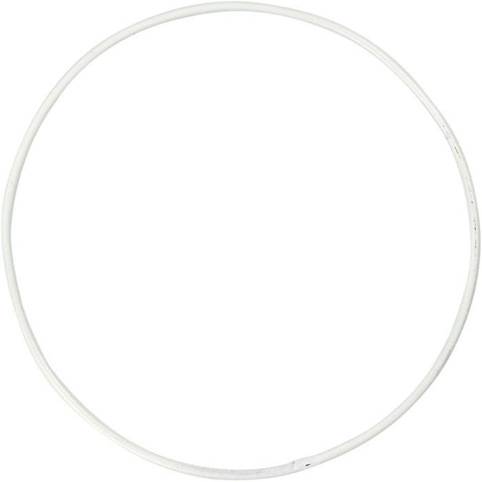Metalring, diam. 10 cm, tykkelse 2 mm, hvid, 10stk./ 1 pk.