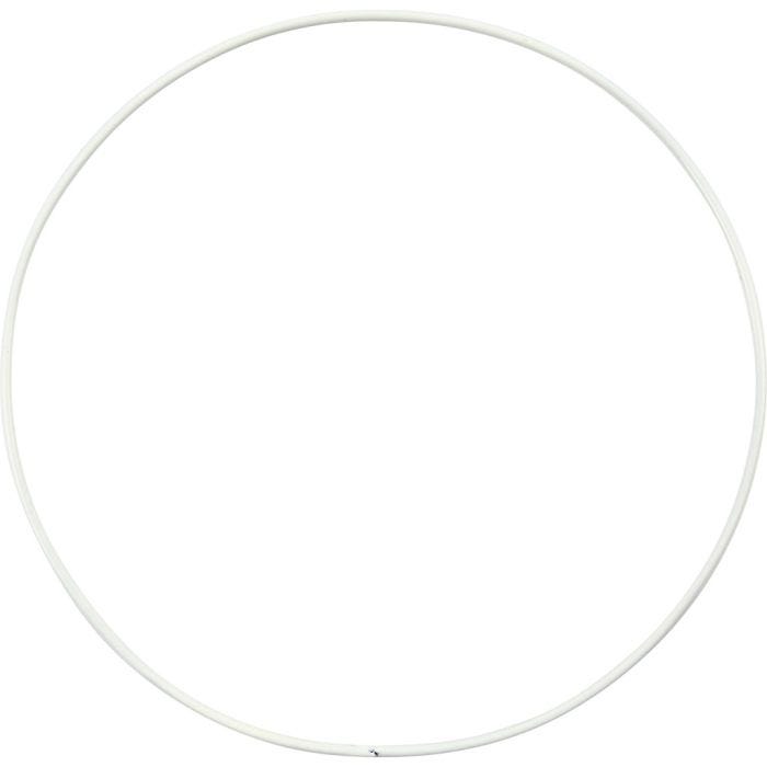 Metalring, diam. 15 cm, tykkelse 2 mm, hvid, 10stk./ 1 pk.