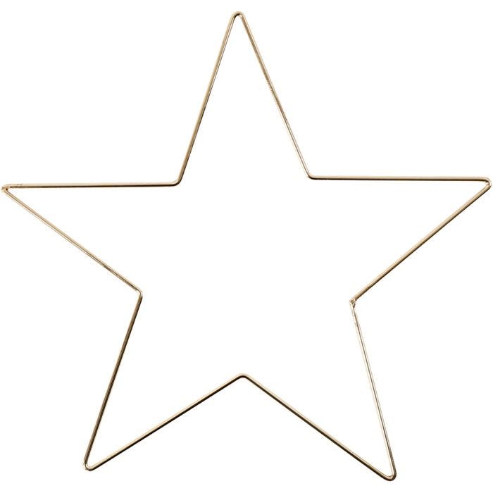 Metalstjerne, 30 cm, 3 mm, guld, 1 stk.