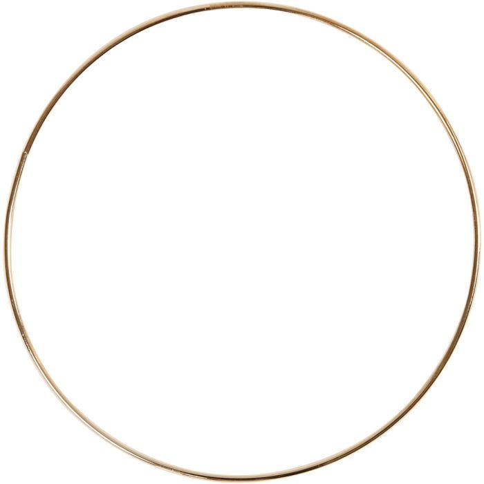 Metalring, 20 cm, 3 mm, guld, 1 stk.