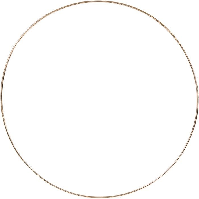 Metalring, 30 cm, 3 mm, guld, 1 stk.