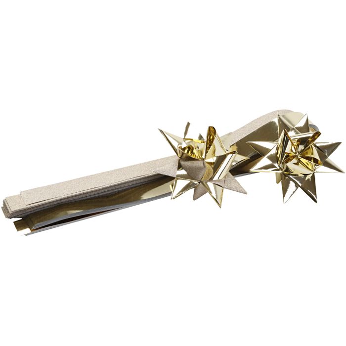 Stjernestrimler, B: 25 mm, guld, 100 stk./ 1 pk.