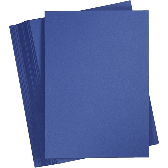 Karton, A6, ark 105x148 mm, 180 g, mørk blå, 100 ark/ 1 pk.