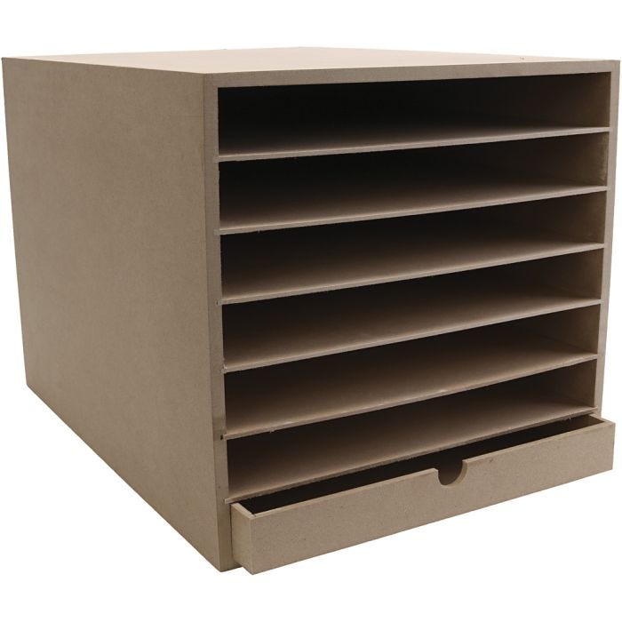 Kartonreol, H: 32 cm, D: 45 cm, B: 32 cm, A3, 1 stk.