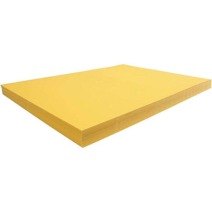 Karton, ark 50x70 cm, 270 g, solgul, 100 ark/ 1 pk.