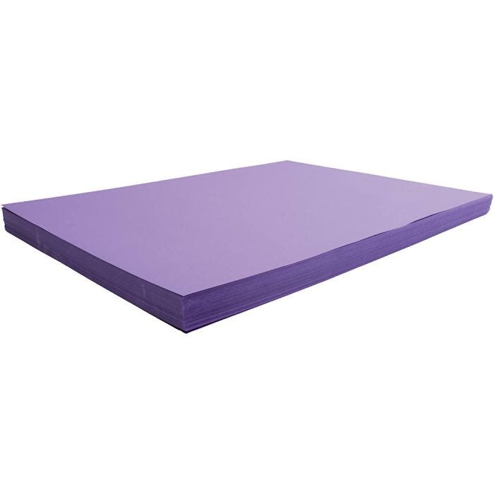 Karton, ark 50x70 cm, 270 g, lilla, 100 ark/ 1 pk.