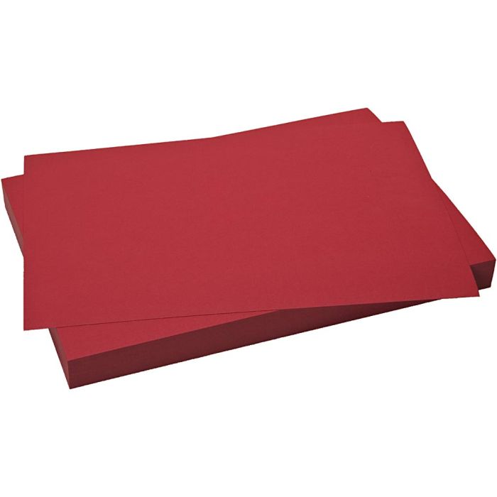 Karton, ark 50x70 cm, 270 g, julerød, 10 ark/ 1 pk.