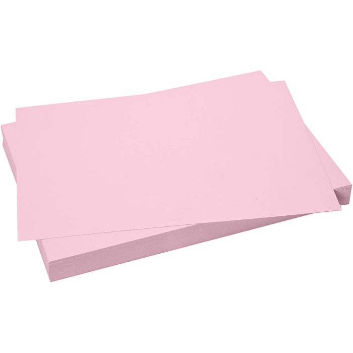 Karton, ark 50x70 cm, str. 50x70 cm, 270 g, lys pink, 100 ark/ 1 pk.