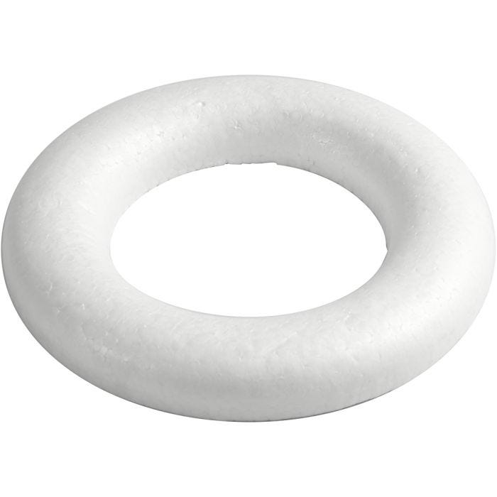 Ring med flad bagside, 20 cm, 25 mm, hvid, 1 stk.