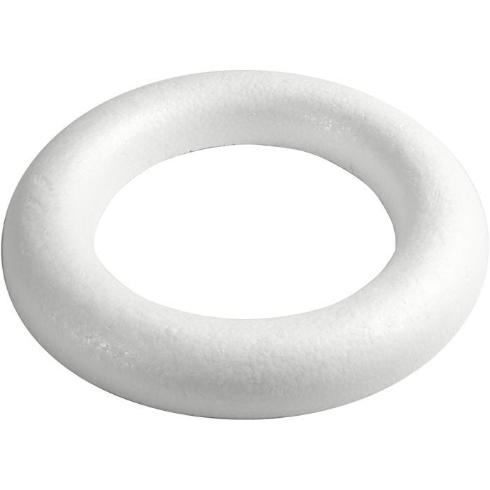 Ring med flad bagside, 35 cm, 46 mm, hvid, 1 stk.