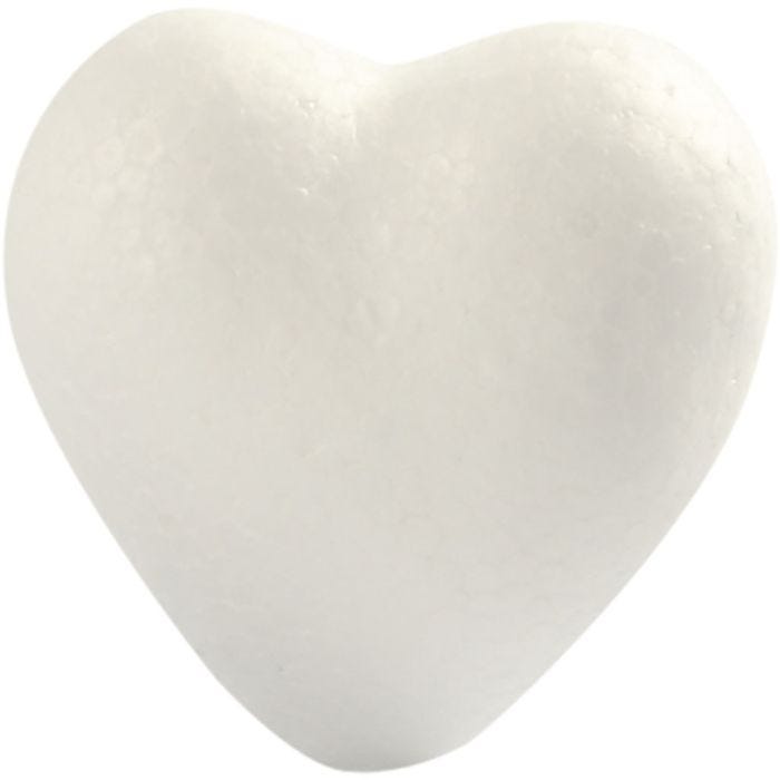 Hjerte, H: 6 cm, D: 3 cm, B: 6 cm, hvid, 5stk./ 1 pk.