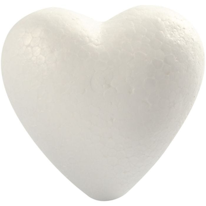 Hjerte, H: 8 cm, D: 4,5 cm, B: 8 cm, hvid, 5 stk./ 1 pk.