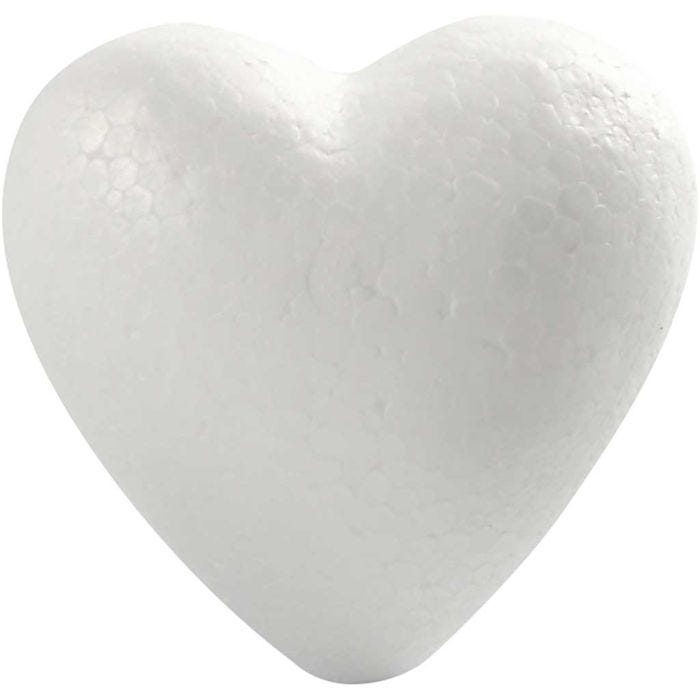 Hjerte, H: 8 cm, D: 4,5 cm, B: 8 cm, hvid, 50 stk./ 1 pk.